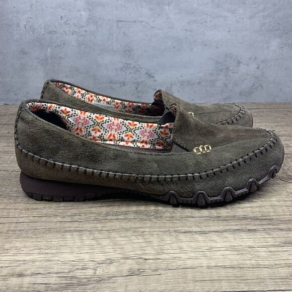 Skechers Bikers Pedestrian~Green~Suede Memory Foam~Slip-On Shoes~48930~Size 9.5M - Picture 2 of 9